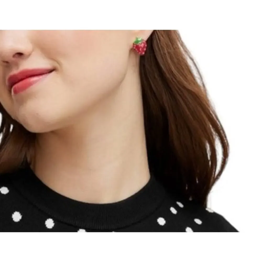 Kate Spade x Target Novelty Stud Earrings 3-Pack Strawberry Fries Champagne - Picture 4 of 4